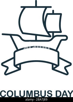 Columbus Day icon from hollidays collection. Simple line Columbus Day icon for templates, web design and infographics Stock Vector