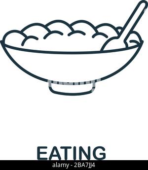 Eating icon from hobbies collection. Simple line element Eating symbol for templates, web design and infographics Stock Vector