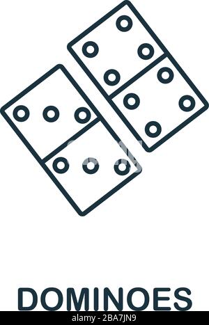 Dominoes icon from hobbies collection. Simple line element Dominoes symbol for templates, web design and infographics Stock Vector