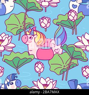 vector cute seamless pattern art for kids Stock Vector