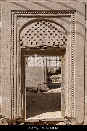An old doorway in the North of Oman in the Middle East. Stock Photo