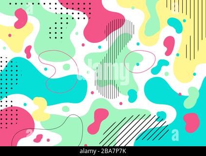 Abstract colorful liquid shape and pebble pattern background texture. Vector illustration Stock Vector