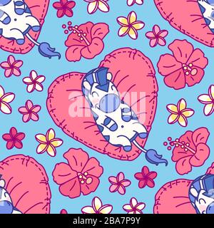 vector cute seamless pattern art for kids Stock Vector