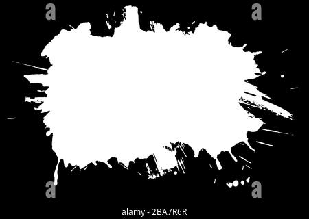 Abstract Decorative Black & White Edge. Type Text Inside, Use as Overlay or for Layer / Clipping Mask Stock Photo