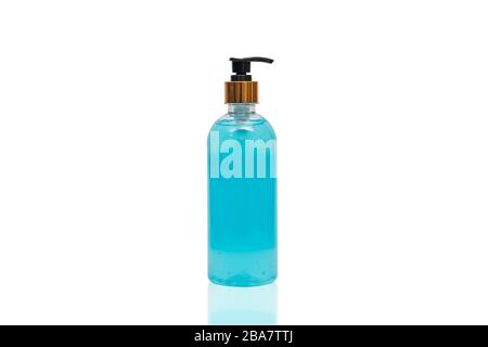Download Blue Shower Gel In Plastic Transparent Container Isolated On White Background Stock Photo Alamy PSD Mockup Templates