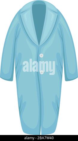 Flat vector woolen women's coat oversize. Women's clothing. Stock Vector