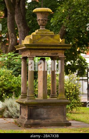 Elaborate grave in cemetery of St Cuthberts Church, Darlington Stock Photo