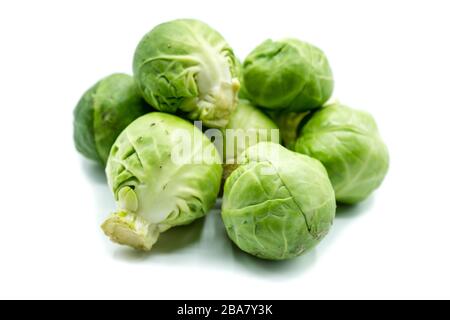 Brussels sprouts isolated on white background Stock Photo