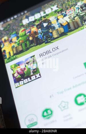 In this photo illustration Roblox logo seen displayed on a smartphone.  Roblox is a multiplayer online game and video game creation system. (Photo  by Rafael Henrique / SOPA Images/Sipa USA Stock Photo 