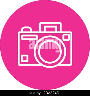 camera device line block style icon design, photography technology ...