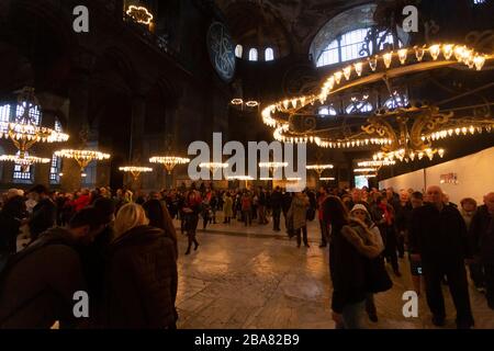 Inside the Hagia Sophia (Aya Sofya) museum in Istanbul Stock Photo