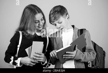Talent development. School education for advanced level. Classes for teens. International students exchange. School knowledge. Better together. Student ready for lessons. Regular school program. Stock Photo