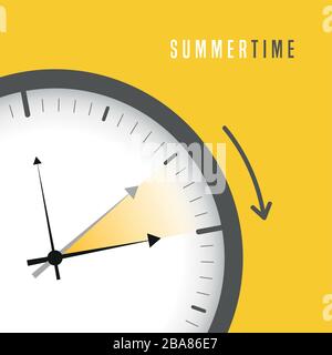 summer time clock daylight saving time sun vector illustration EPS10 Stock Vector