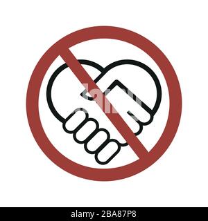 No handshake  sign, vector illustration symbol Stock Vector