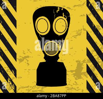 Gas mask alert sign, vector illustration symbol Stock Vector