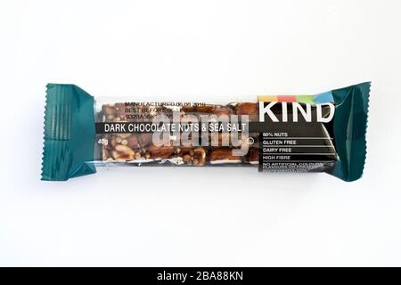 KIND - Dark Chocolate Nuts & Sea Salt Bar Stock Photo