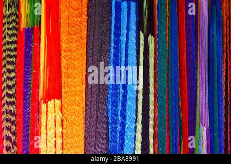 Multicolored and vibrant stripped fabrics pattern. Colorful background. Stock Photo