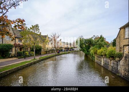 BOURTON ON THE WATER, UK - October 28, 201 Bourton-on-the-Water, also known as The Venice of the Cotswolds - Gloucestershire - England UK Stock Photo