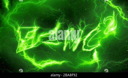 Lightning Einstein's mass-energy equivalence, E=mc2, computer generated abstract background, 3D rendering Stock Photo