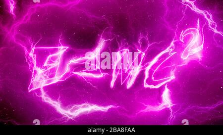 Lightning Einstein's mass-energy equivalence, E=mc2, computer generated abstract background, 3D rendering Stock Photo