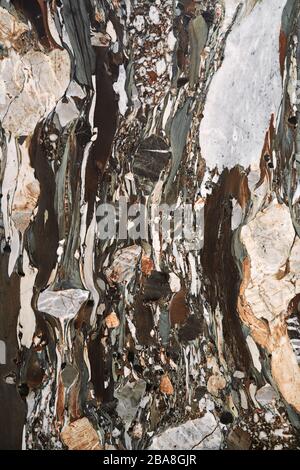 Closeup view at stone wall with patterns Stock Photo