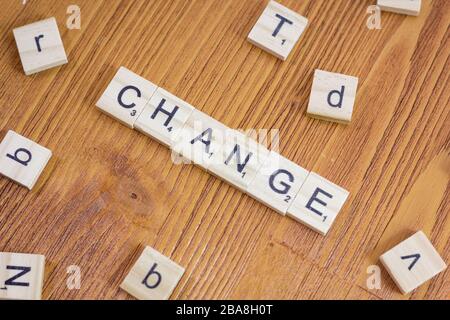 Word or phrase Change made with scrabble letters, great image for your ...