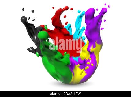 abstract color splash isolated on white background Stock Vector
