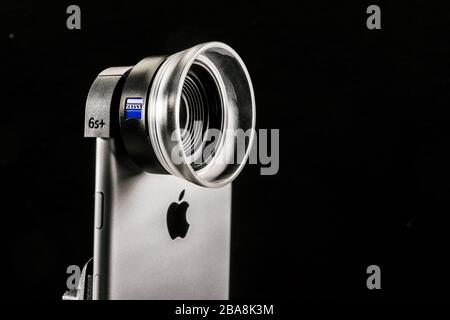 ExoLens, camera lens attachment for iPhone Stock Photo