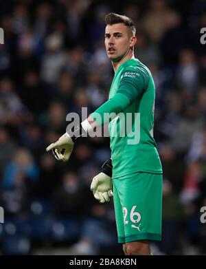 Newcastle United goalkeeper Karl Darlow in action against West Bromwich Albion Stock Photo