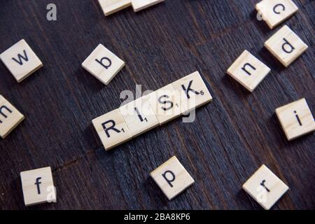 Word or phrase Risk made with scrabble letters. Great photo for your ...
