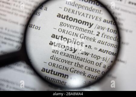 autopsy word in a dictionary. autopsy concept Stock Photo - Alamy