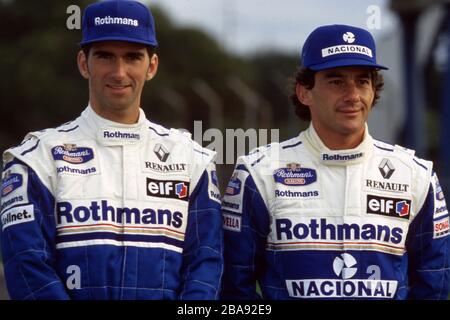 Photo Formule 1 Ayrton Senna & Damon Hill 1994 - Tirage 120 X 80 Cm Neuf Encadré ?