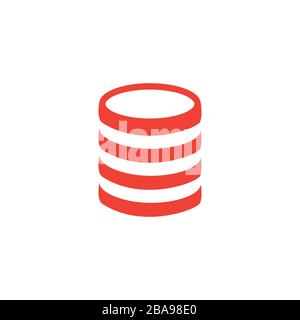 Coin Red Icon On White Background. Red Flat Style Vector Illustration Stock Vector