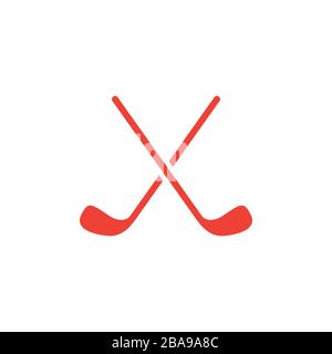 Golf Red Icon On White Background. Red Flat Style Vector Illustration. Stock Vector