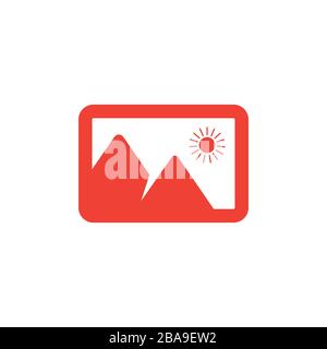 Photo Red Icon On White Background. Red Flat Style Vector Illustration. Stock Vector