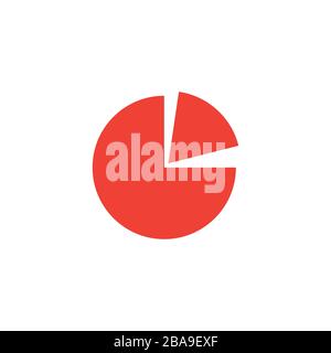 Pie Chart Red Icon On White Background. Red Flat Style Vector Illustration. Stock Vector
