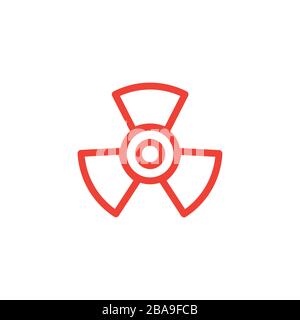 Propeller Line Red Icon On White Background. Red Flat Style Vector Illustration. Stock Vector