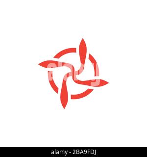 Propeller Red Icon On White Background. Red Flat Style Vector Illustration Stock Vector