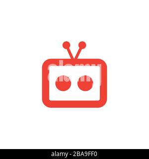 Radio Red Icon On White Background. Red Flat Style Vector Illustration. Stock Vector
