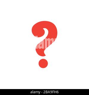 Question Red Icon On White Background. Red Flat Style Vector Illustration. Stock Vector