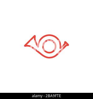 Shehnai Line Red Icon On White Background. Red Flat Style Vector Illustration. Stock Vector
