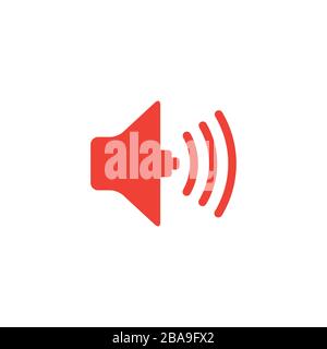 Sound Red Icon On White Background. Red Flat Style Vector Illustration. Stock Vector