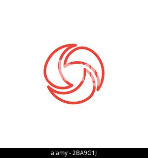 Shutter Line Red Icon On White Background. Red Flat Style Vector Illustration. Stock Vector