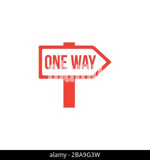 Signpost Red Icon On White Background. Red Flat Style Vector Illustration. Stock Vector