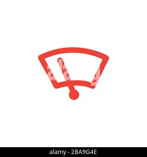 Speedometer Red Icon On White Background. Red Flat Style Vector Illustration. Stock Vector