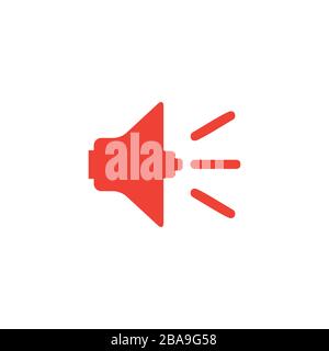 Sound Red Icon On White Background. Red Flat Style Vector Illustration. Stock Vector