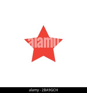Star Red Icon On White Background. Red Flat Style Vector Illustration. Stock Vector