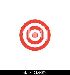 Target Red Icon On White Background. Red Flat Style Vector Illustration. Stock Vector
