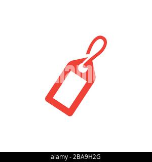 Tag Red Icon On White Background. Red Flat Style Vector Illustration. Stock Vector