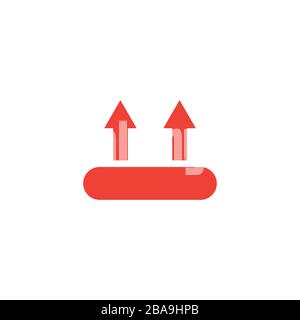 Upload Red Icon On White Background. Red Flat Style Vector Illustration Stock Vector